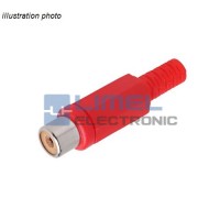 Cinch RCA Zásuvka červená PVC na kábel